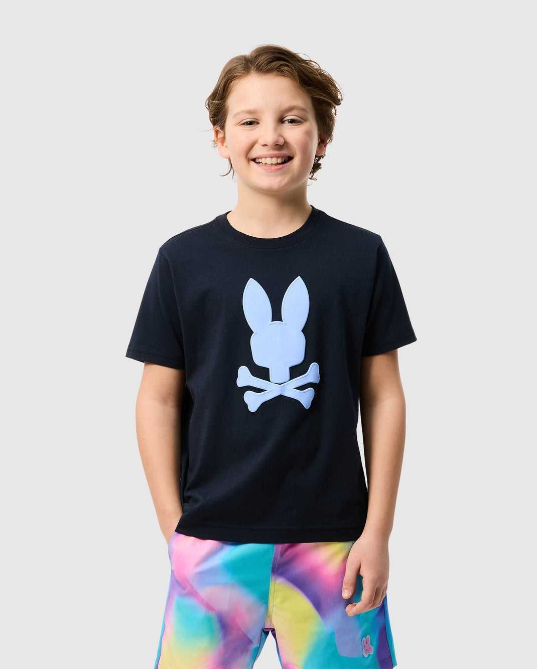 Polos Psycho Bunny Houston Graphic Tee Bleu Marine Enfant | VKJ-46606834